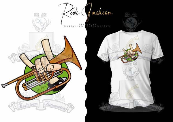 T-Shirt Marching Horn / Basstrompete Heavy-Metal-Serie