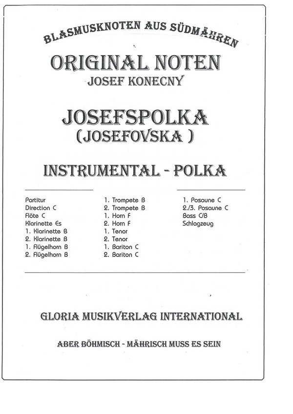 Josefspolka / Josefovska - Noten für kleine Besetzung